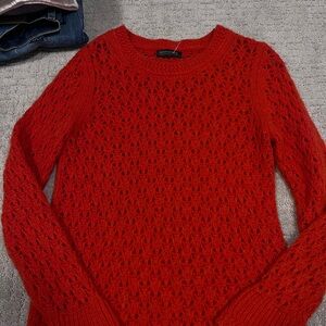 Banana Republic Women's Vibrant Red Crew Neck Sweater